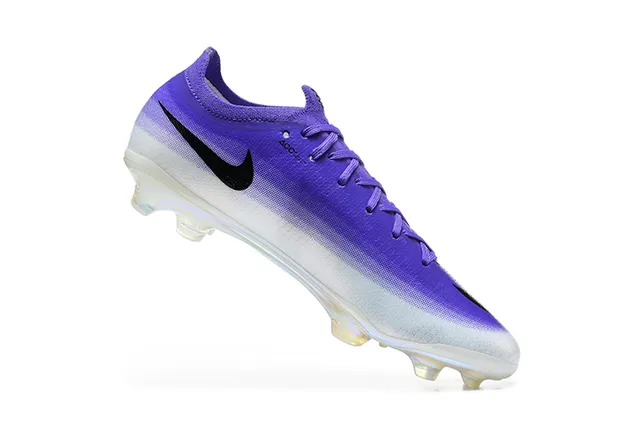 Nike Purple Transparent Knit Upper Iridescent Sole Firm-Ground Soccer Shoes