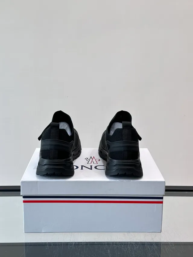 Moncler Black Slip-On Knit Lifestyle Sneakers