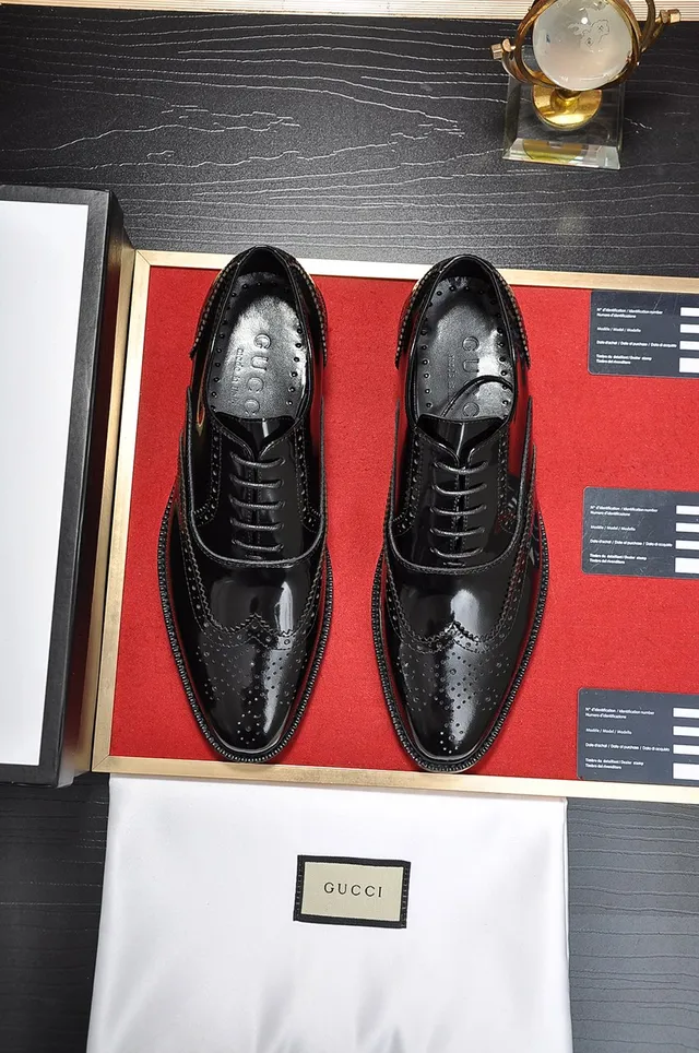 Black Polished Leather Full Wingtip Brogue