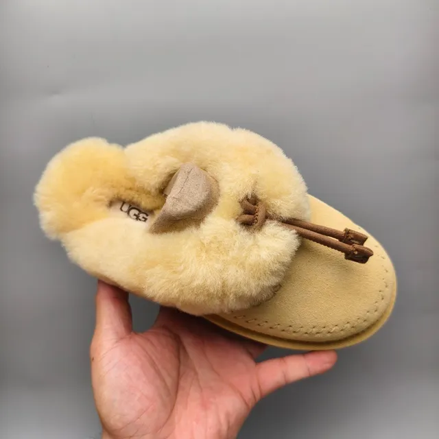 UGG Tasman Beige Shearling-Lined Suede Slippers