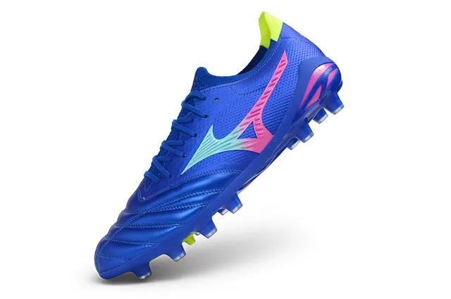Mizuno Blue Multicolor Quilted Synthetic Leather Mesh Paneling Firm-Ground Soccer Shoes