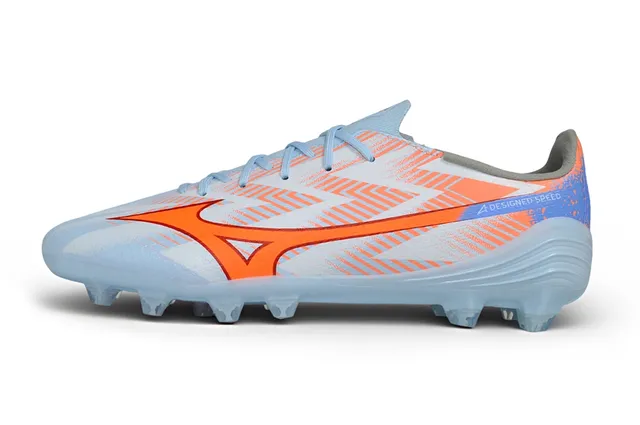 Mizuno Blue Orange Low-Cut Synthetic Upper Geometric Overlay Pattern Firm-Ground Soccer Shoes