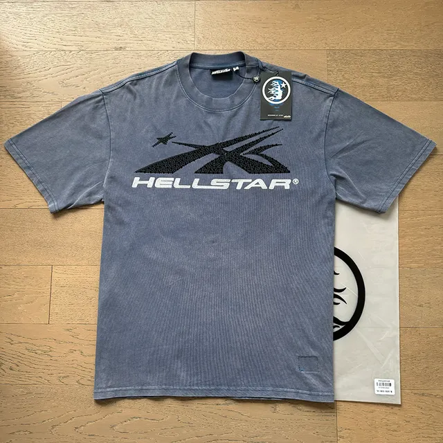 Hellstar Graphic Print Washed Gray T-Shirt