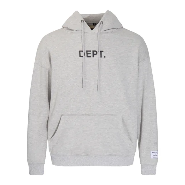 Gallery Dept Black Gray Minimalist Text Print Standard Fit Hoodie