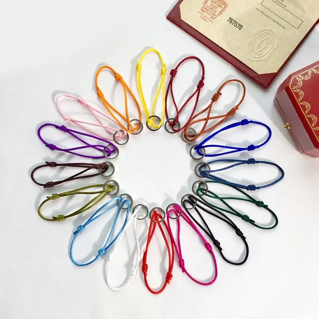 Cartier Love Bracelet Fuchsia Cord Interlocking Ring Bracelet