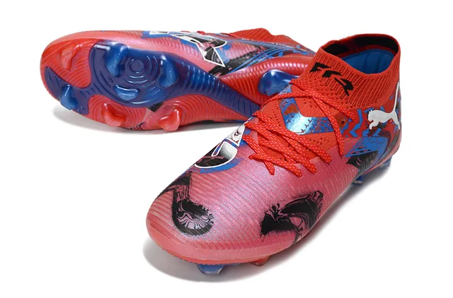 Puma Future Z Graphic Print Red Pink Blue Firm-Ground Soccer Shoes