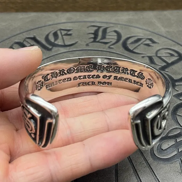 Chrome Hearts Gothic Script Cuff Bracelet