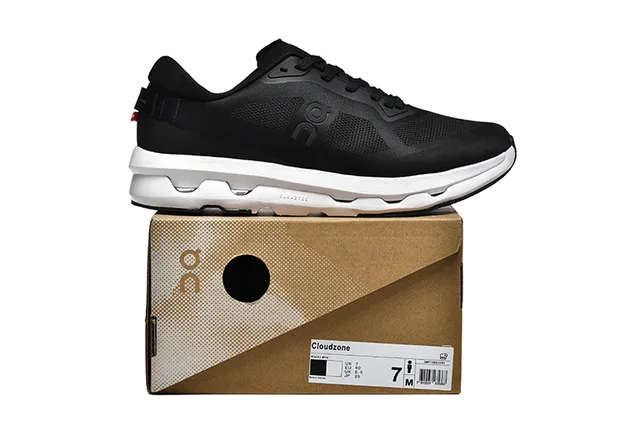 On Cloud Black and White Running Shoes