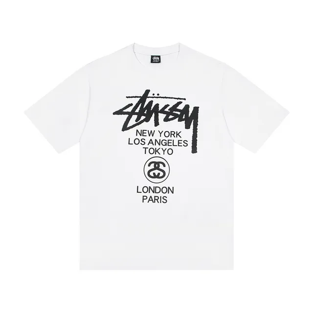 Stussy Stock Logo City List Graphic T-Shirt