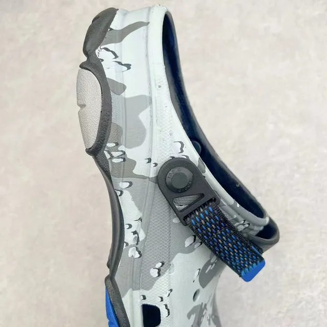 Crocs Gray Blue Camouflage-Print Adjustable Strap Clog