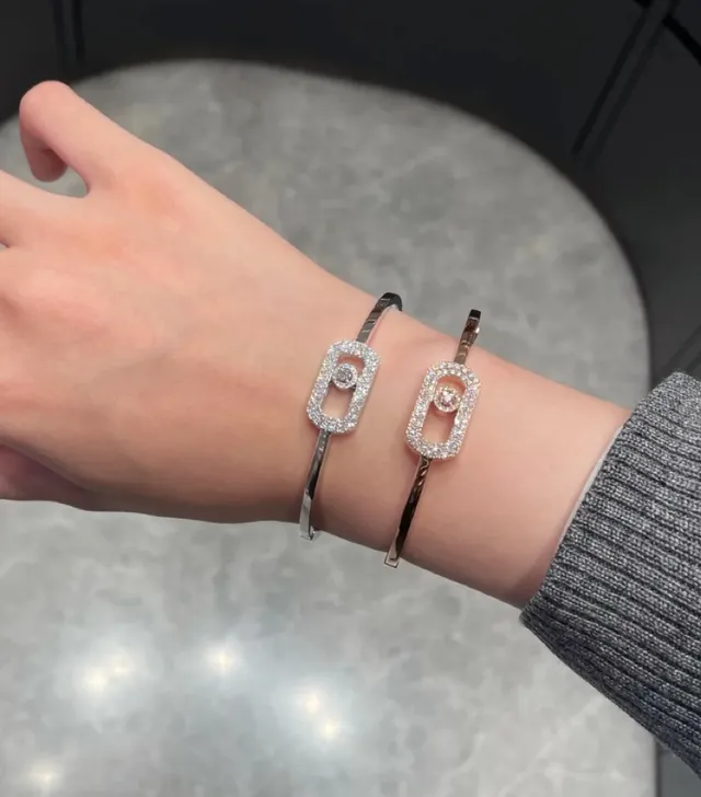 Tiffany & Co. HardWear Pavé Rectangular Motif Bangle Bracelets