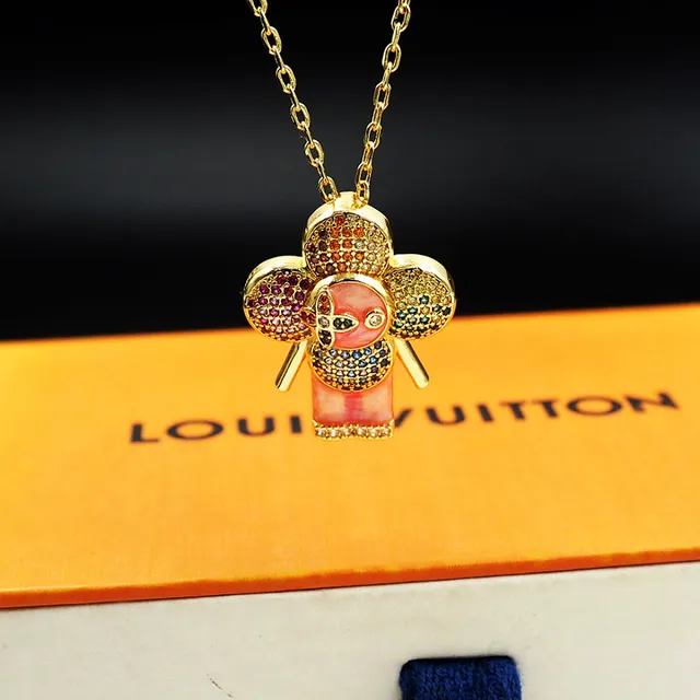 Louis Vuitton Flower Motif Multicolor Crystal Enamel Necklace
