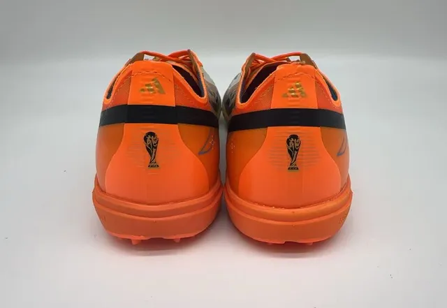 Adidas F50 Gold Orange Metallic Synthetic Upper Laces And Midsole Turf Soccer Shoes