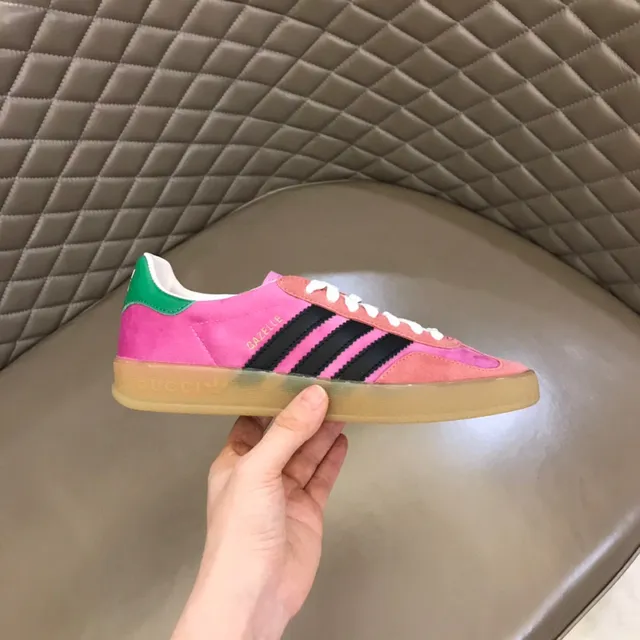 Adidas Pink Black Suede Upper Three-Stripe Side Panel Lifestyle Sneakers
