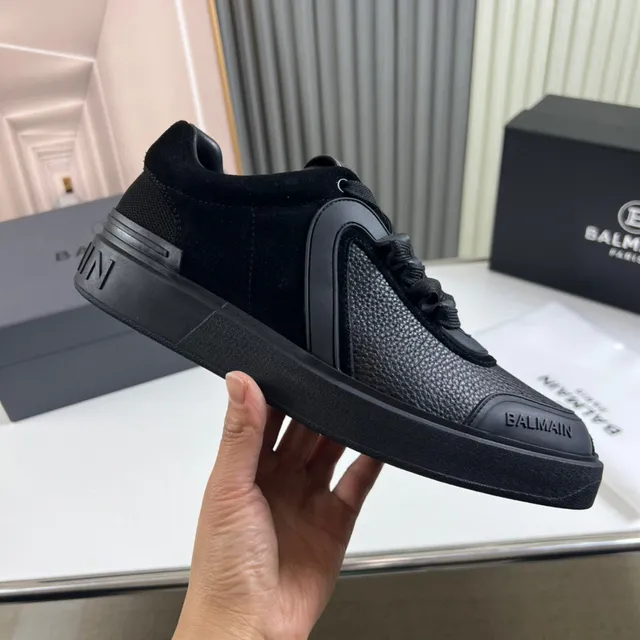 Balmain B-Court Monochrome Black Lifestyle Sneakers