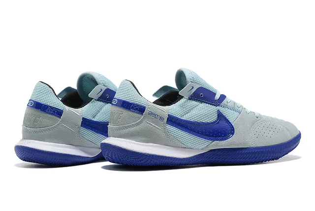 Nike Gato Blue Gray Low-Top Mesh-Suede Upper Indoor Soccer Shoes