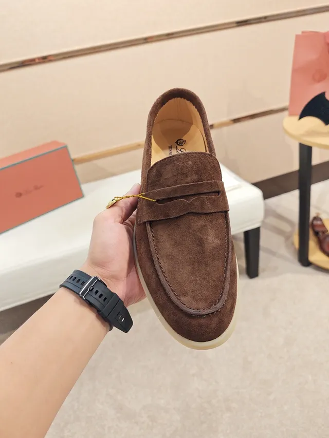 Brown Beige Suede Upper Penny Strap Loafer
