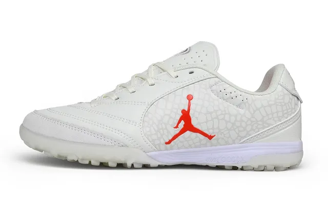 Air Jordan Turf Low-Top White and Red Turf Soccer Shoes