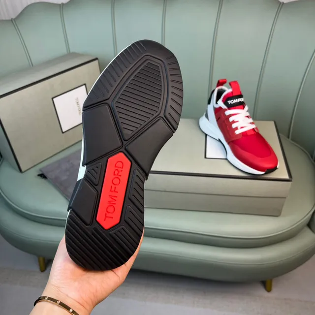 Tom Ford Red and White Lifestyle Sneaker