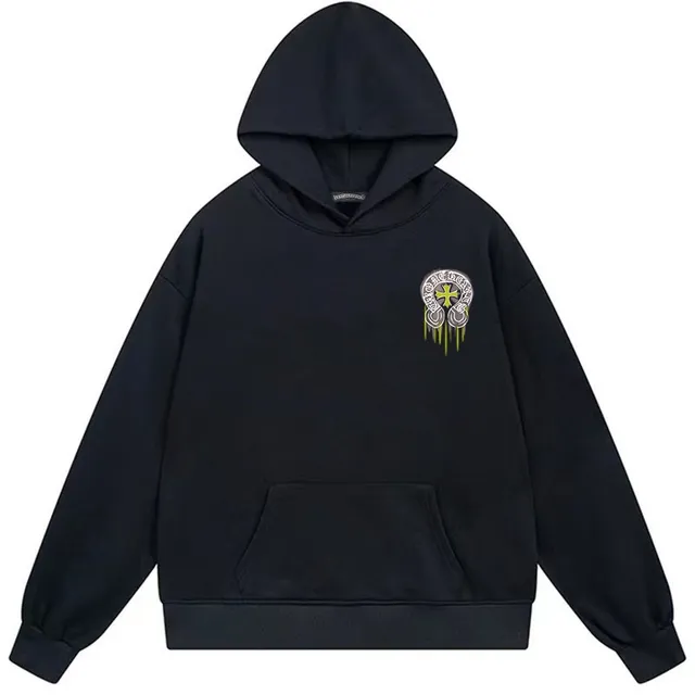 Black Graphic-Back Oversized Hoodie