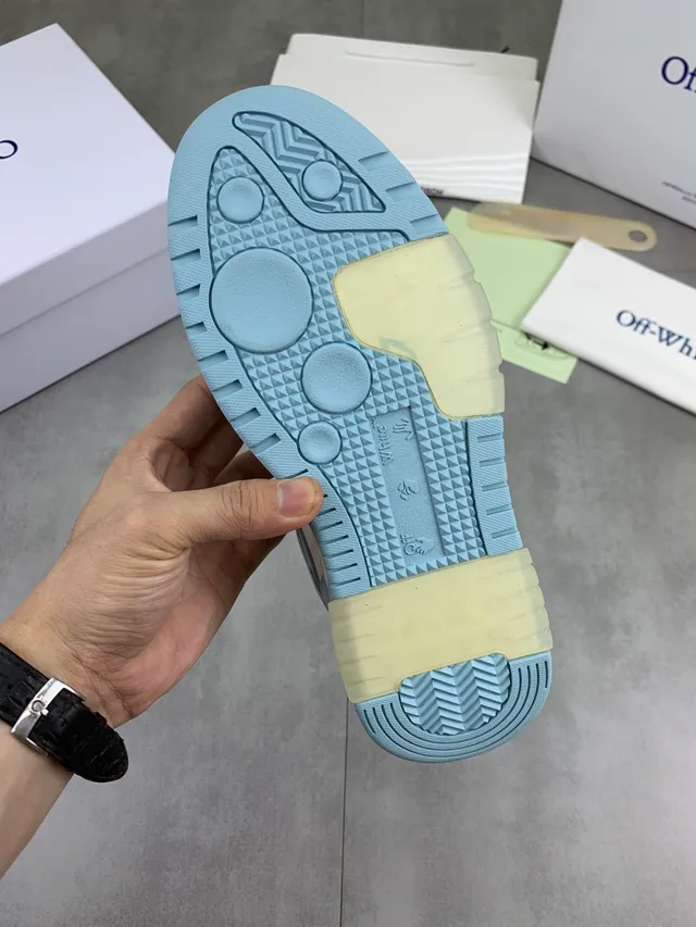 Off-White The Ten Blue Industrial Strap Perforated Toe Cap Lifestyle Sneakers