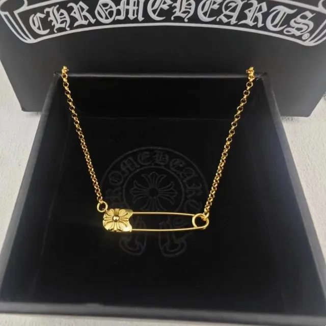 Chrome Hearts Floral Safety Pin Pendant Necklace
