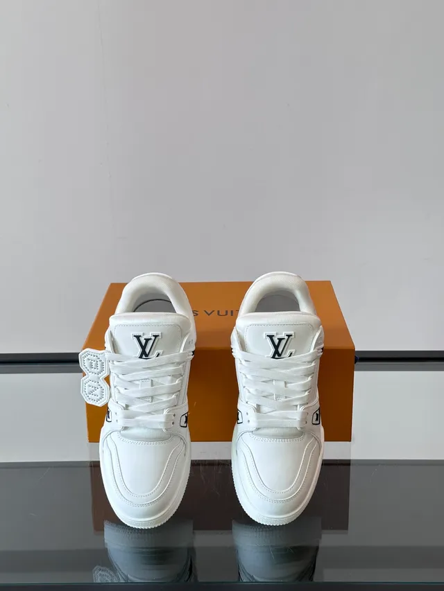 Louis Vuitton LV Trainer White Black Chunky Sole Dual Strap Closure Lifestyle Sneakers