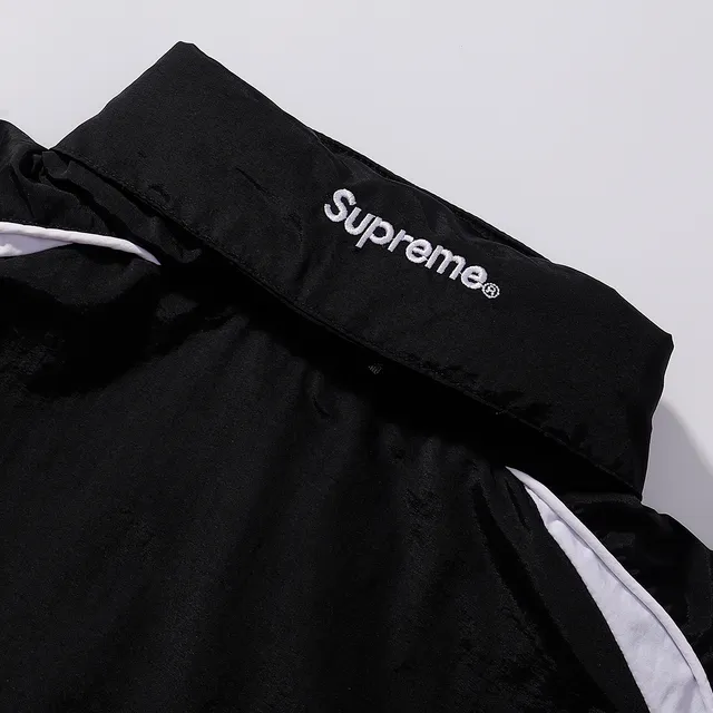 Supreme Black White Full-Zip Contrast-Panel Windbreaker