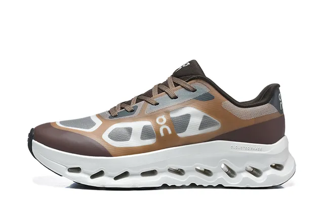 On Black White Engineered Mesh Upper Open Hexagonal CloudTec Pods Running Shoes