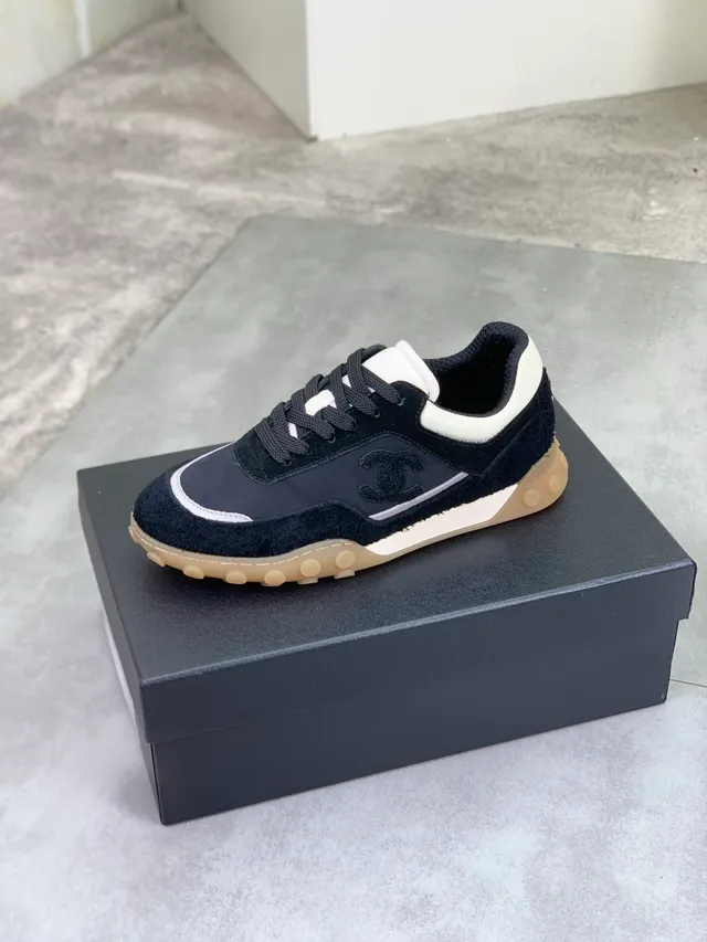 Chanel Runner Black and White Suede Lifestyle Sneakers