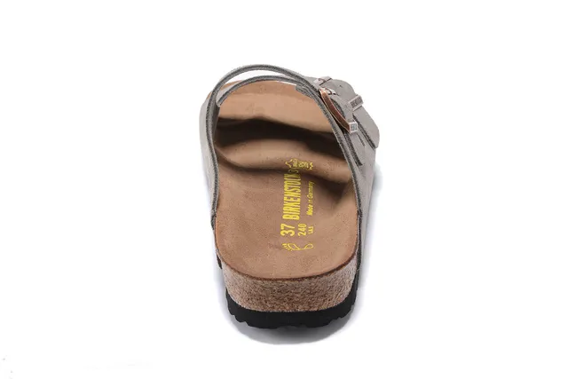 Birkenstock Arizona Gray Suede Two-Strap Casual Sandals