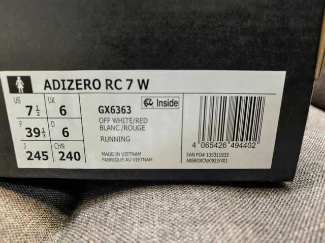 Adidas Adizero RC 1 White Red Black Running Shoes
