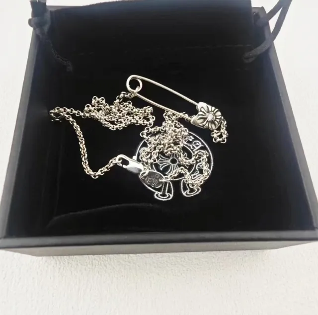 Chrome Hearts Floral Safety Pin Pendant Necklace