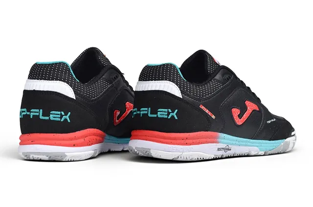 Joma Black Red Low-Top Synthetic Upper Hexagonal Non-Marking Outsole Indoor Soccer Shoes