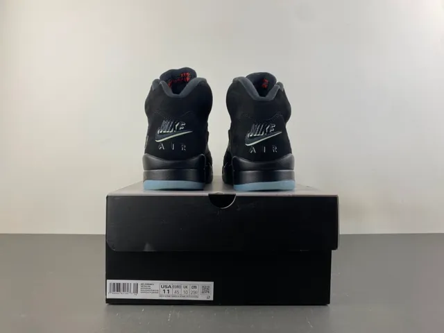 Air Jordan 5 Black Red Lightning Bolt Basketball Shoes