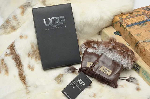 UGG Fur-Trimmed Leather Pouch Bucket Bag