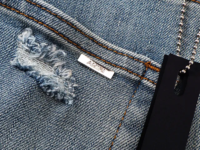 Blue Black Light-Wash Distressed Denim Mid-Thigh Length Shorts
