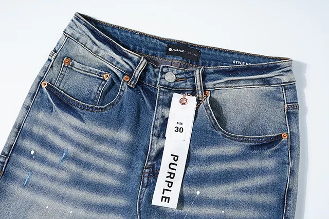 Purple Brand Distressed Paint-Splattered Tapered-Fit Mid-Rise Jeans
