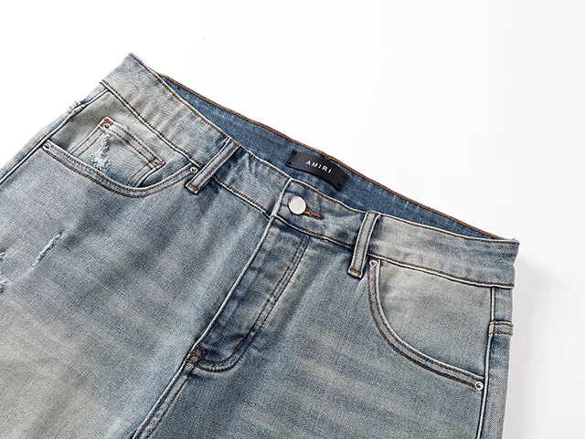 Blue Black Light-Wash Distressed Denim Mid-Thigh Length Shorts