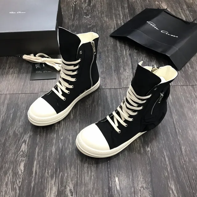 Rick Owens DRKSHDW High-Top Sneaker Black and White Lifestyle Sneakers