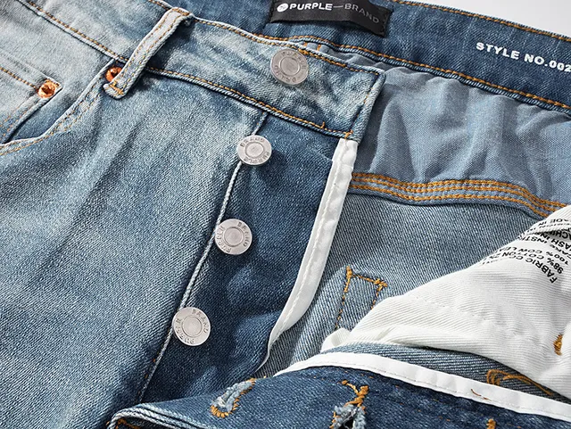 Purple Brand Distressed Light-Wash Slim-Fit Jeans