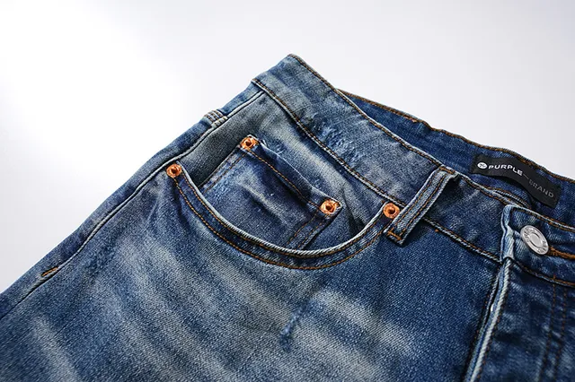 Purple Brand Distressed Slim-Tapered Blue Jeans