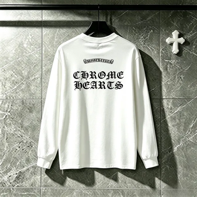 Chrome Hearts Back-Printed Gothic Logo Long-Sleeve T-Shirt