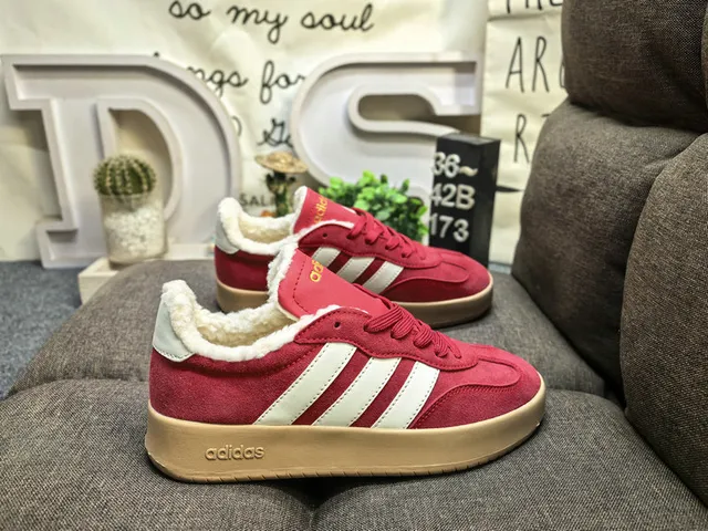 Adidas Beige Suede Shearling-Lined Lifestyle Sneakers