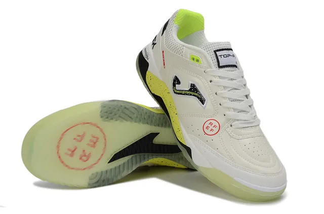 Joma White Yellow Low-Top Lace-Up Perforated Mesh Upper Sneakers