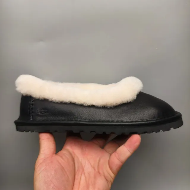 UGG Tasman Black Cream Shearling Loafers