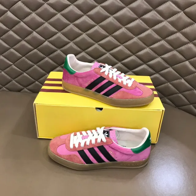 Adidas Pink Black Suede Upper Three-Stripe Side Panel Lifestyle Sneakers