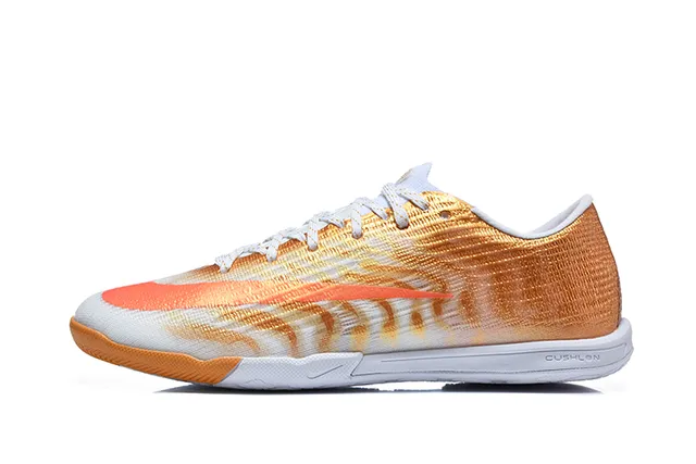 Nike Mercurial Vapor Orange White Low-Cut Knit Upper Gradient Weave Indoor Soccer Shoes