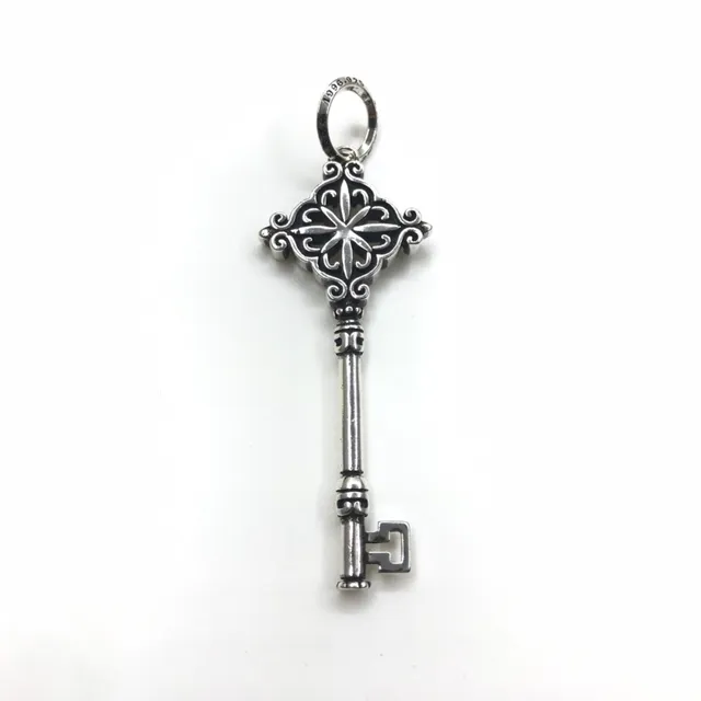 Chrome Hearts Key Pendant Silver-Toned Filigree Necklace