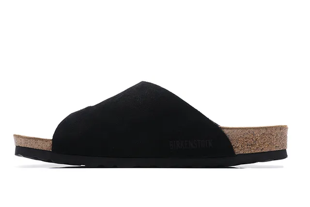 Birkenstock Arizona Black Suede Dual-Buckle Slippers
